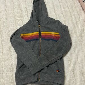 kids gray aviator nation zip up hoodie